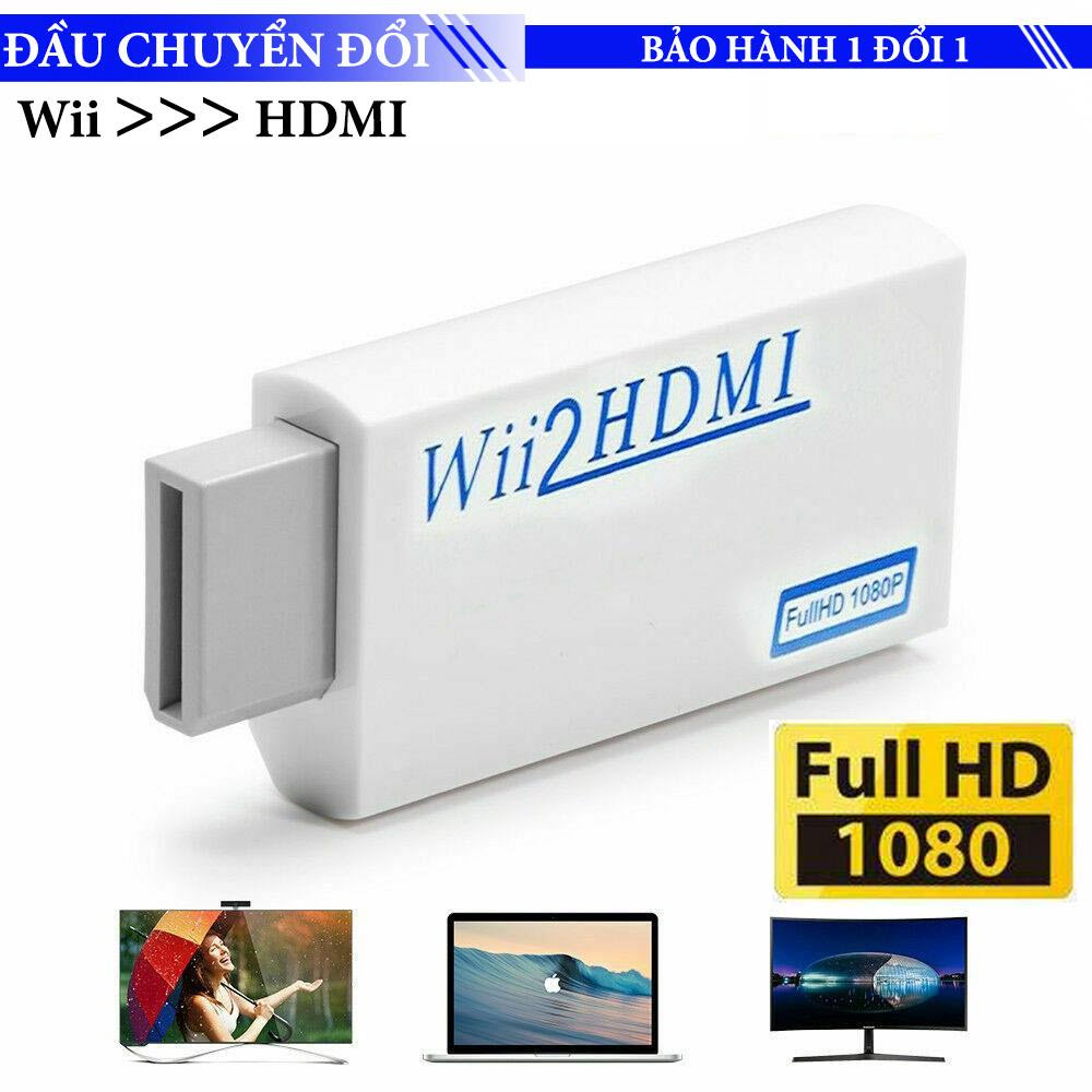 Đầu chuyển đổi máy chơi game Wii sang màn hình Tivi cổng HDMI HD 1080P Video 3.5mm cho HDTV - Đầu chuyển Wii ra HDMI, Nintendo Wii to HDMI, Wii sang HDMI - Đầu chuyển tín hiệu adapter máy Nintendo Wii ra HDMI, Wii2HDMI