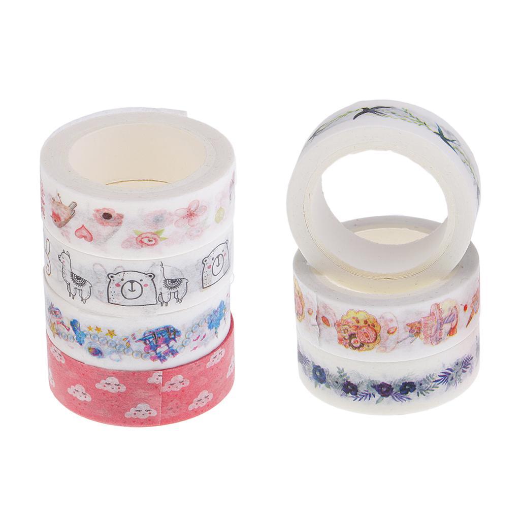 Colorful Decorative Masking Tape Sticky Paper Tape Office Supplies Notebook Embellishments 7Mx1.5cm DIY Scrapbooking Accessory