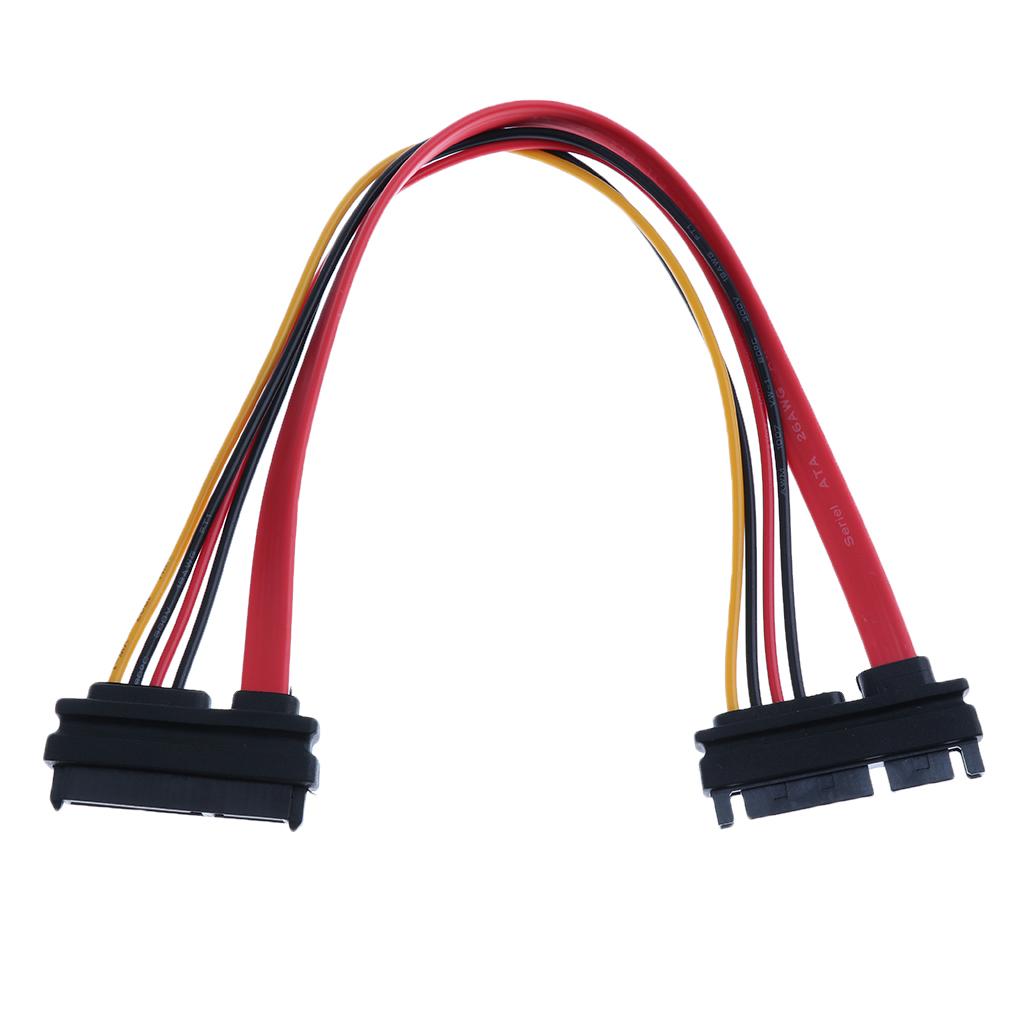 30CM Male To Female SATA Data Power Extension Cable M / F 22P 7 + 15Pin