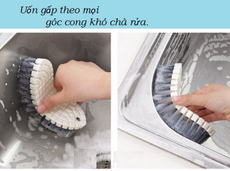 Bàn chải vệ sinh đa năng có thể uốn cong phù hợp mợi bề mặt cần làm sạch G391-BCUonCong