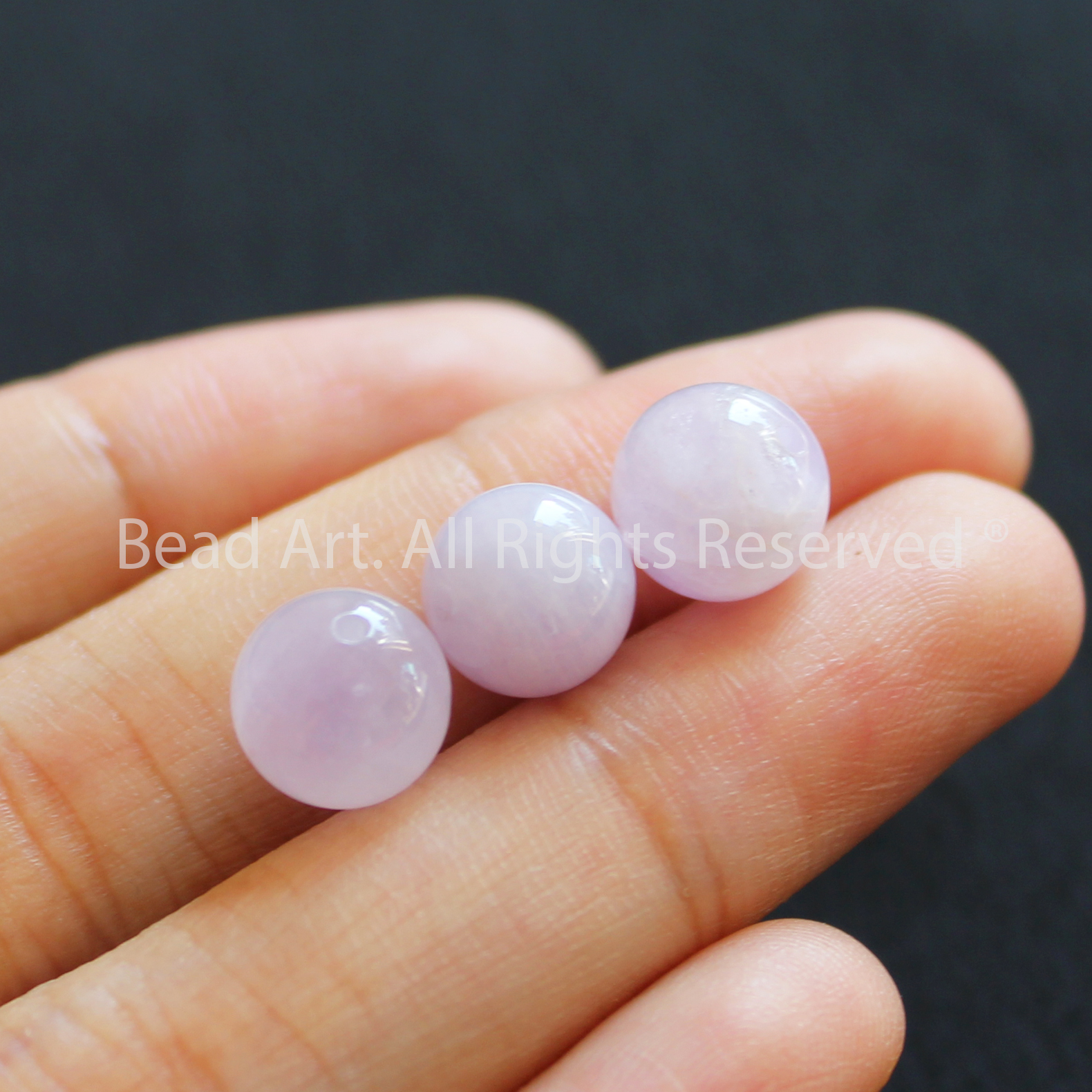 [1 Hạt] 9MM Đá Thạch Anh Tím Sữa Lavender, Milky Lavender Amethyst Tự Nhiên Loại A, Phối Vòng Tay Phong Thuỷ, Chuỗi Hạt, Trang Sức, Hợp Mệnh Thổ, Hỏa - Bead Art