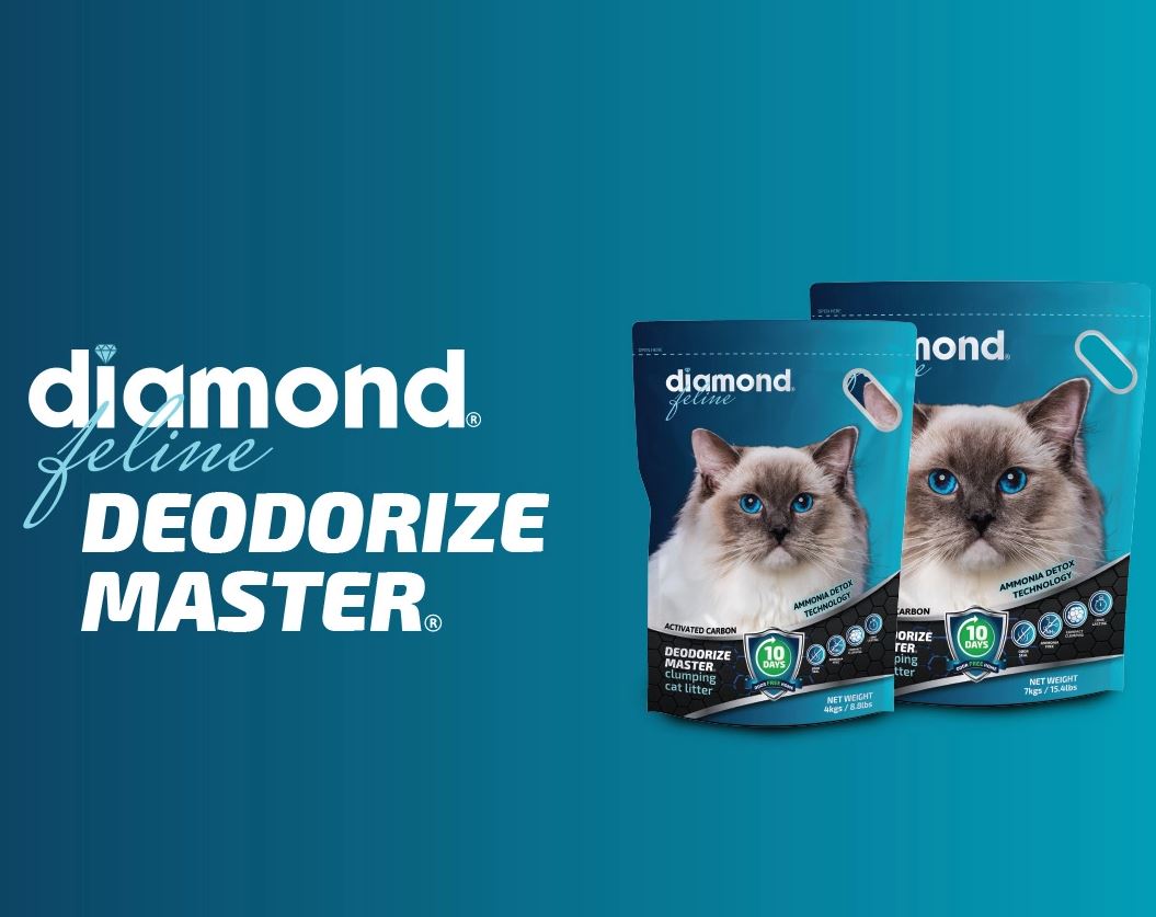 Cát Vệ Sinh Cho Mèo Công nghệ carbon siêu vón siêu khử mùi Diamond Feline túi xanh 4KG / 8.8lbs (HÀNG CÔNG TY CHÍNH HÃNG)