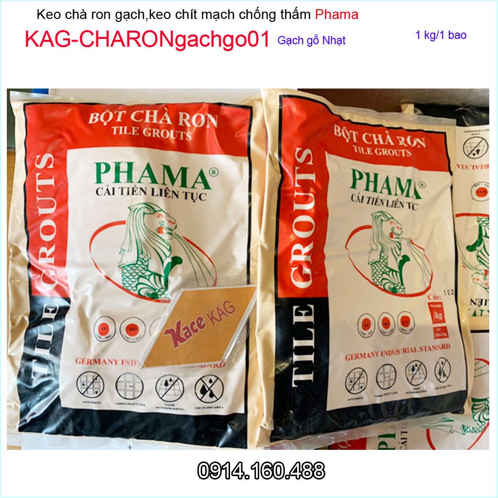 1Kg Keo chà ron phama gạch gỗ nhạt KAG-CHARONgachgo01, bột chít mạch khe ron gạch chống thấm-chống rêu mốc