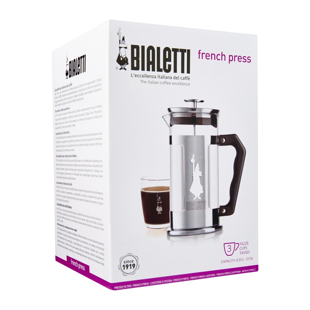 Bình lọc trà cà phê BIALETTI FRENCH PRESS PREZIOSA 350ml - 1000ml - Hàng chính hãng
