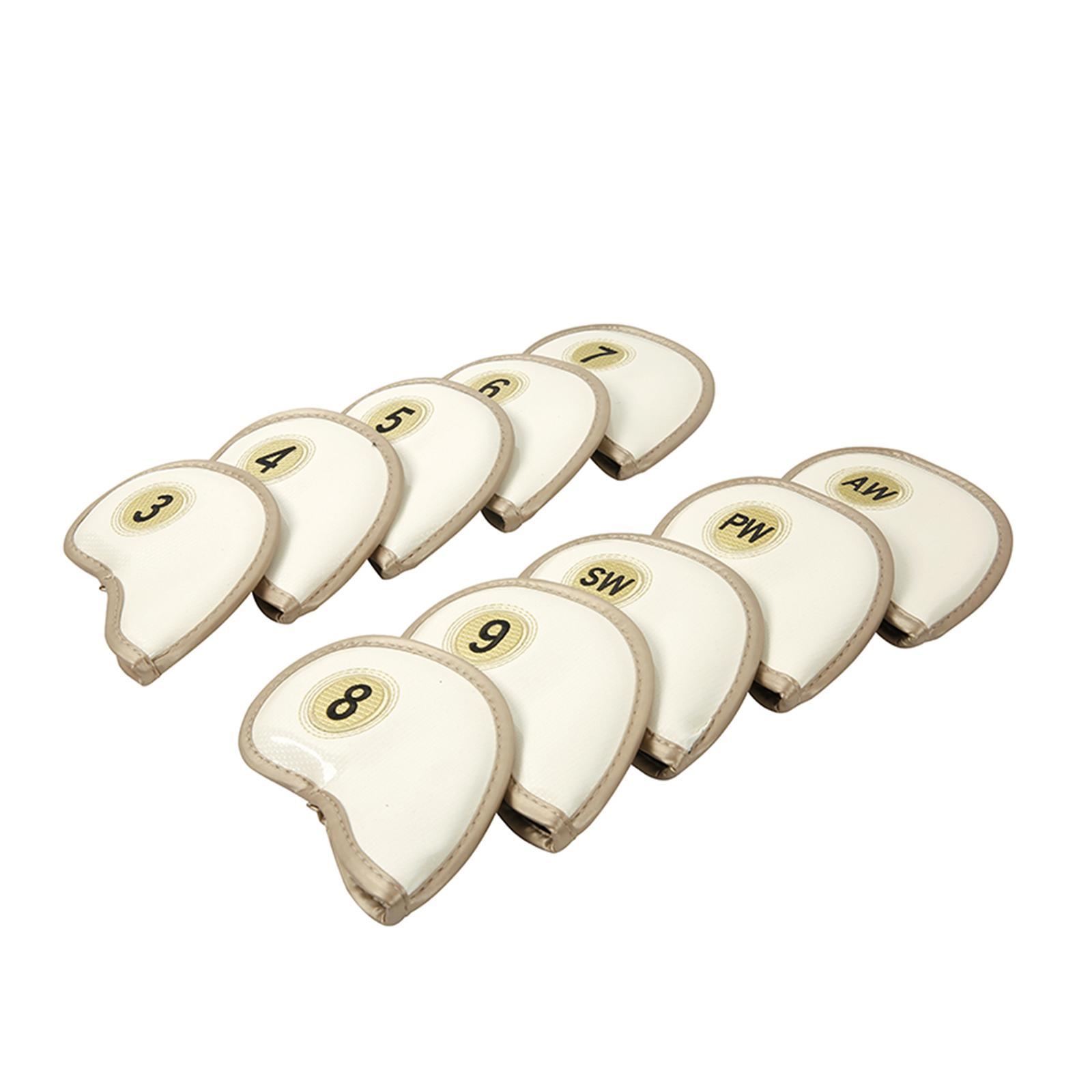 10Pcs Golf Iron Headcovers Set with Tags Scratch Resistant Golf Iron Covers Set Golf Club Head Covers Protection Wrap for Golfer Equipment
