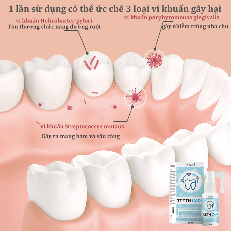 Xịt răng miệng Teeth Care haseni 30ml