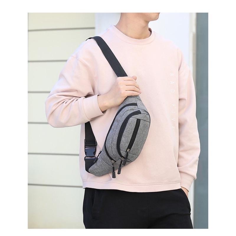 Túi Đeo Chéo, Đeo Bụng Vải CanVas Phong Cách Unisex Trẻ Trung, Nhẹ Nhàng Chống Thấm Nước