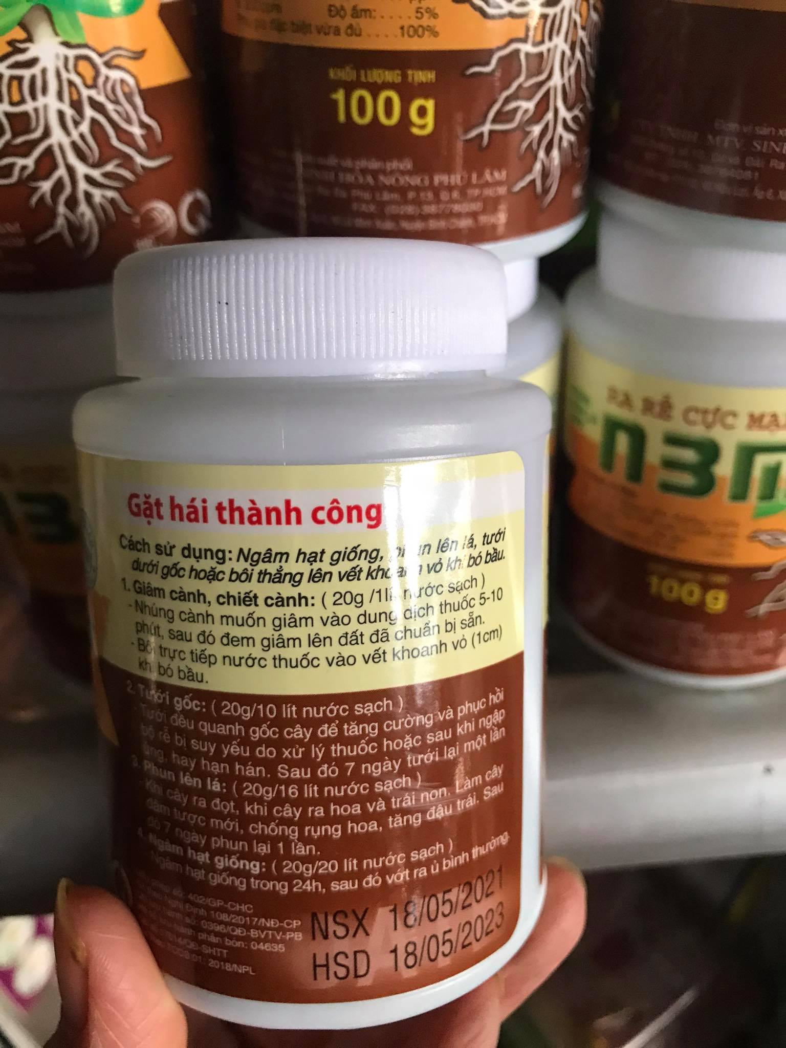 PHÂN BÓN RA RỄ CỰC MẠNH N3M (100G) - KÍCH PHÁT RA RỄ - GIÂM, CHIẾT, GHÉP CÀNH - THÍCH HỢP SỬ DỤNG CHO LAN, MAI, KIỂNG LÁ