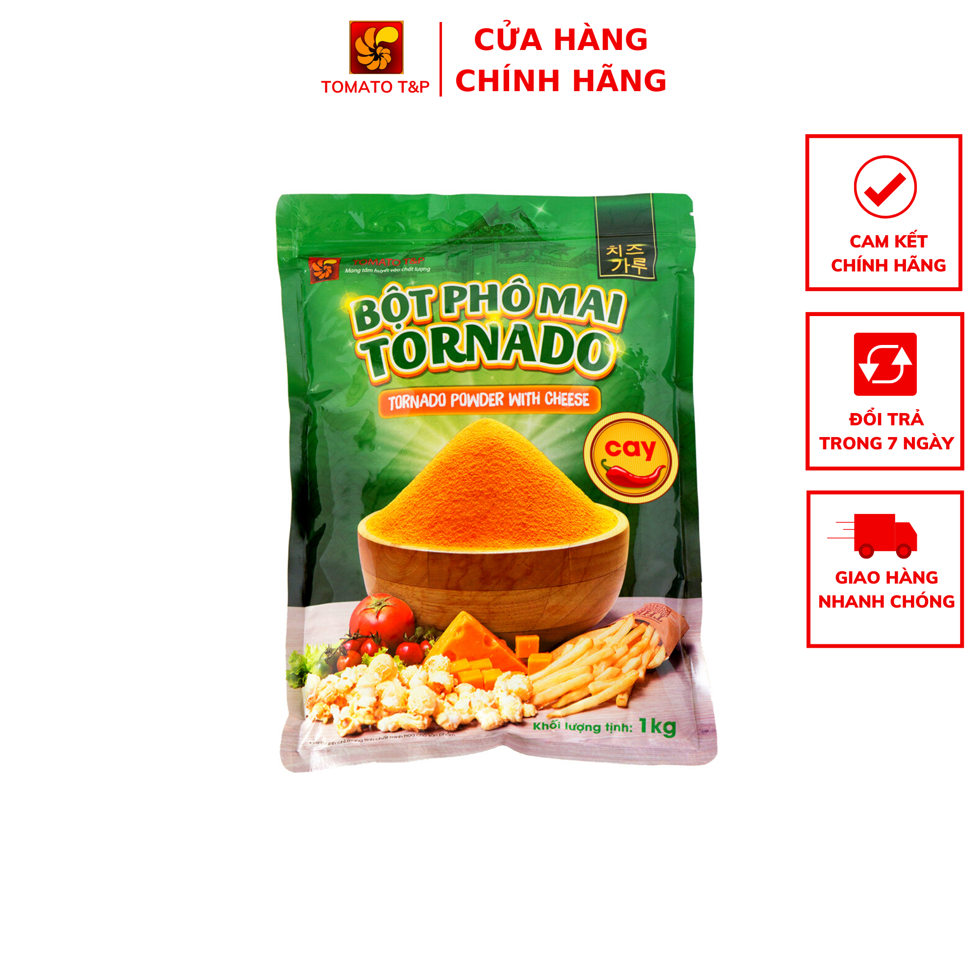 Bột Phô Mai Tornado Vị Cay Gói (1kg / Gói)