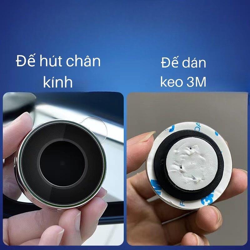 Bộ 2 Gương cầu lồi xoay 360 mini , đế hút kính gắn gương hậu ô tô, xe hơi, nhỏ gọn, tăng góc nhìn quan sát hiệu quả