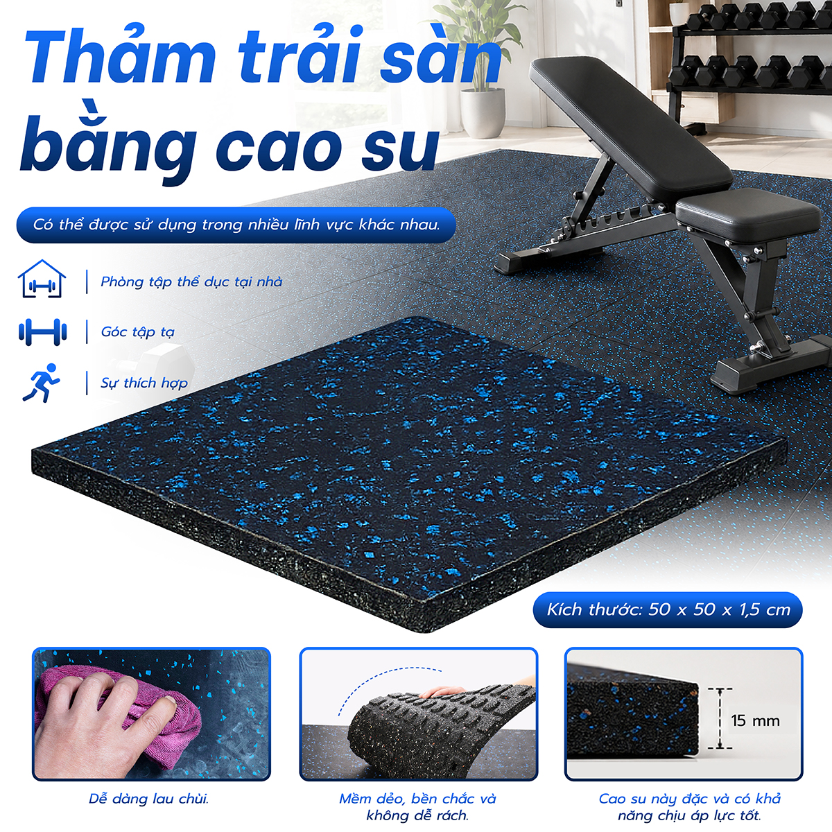 Gạch caosu, Thảm caosu cao cấp 6025 đạt tiêu chuẩn Mỹ và Châu Âu