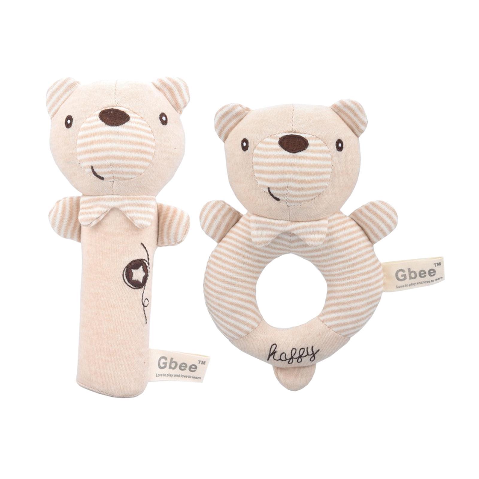 2x Cute Baby Rattle Toys Stuffed Educational Toys Hand Grip Toys