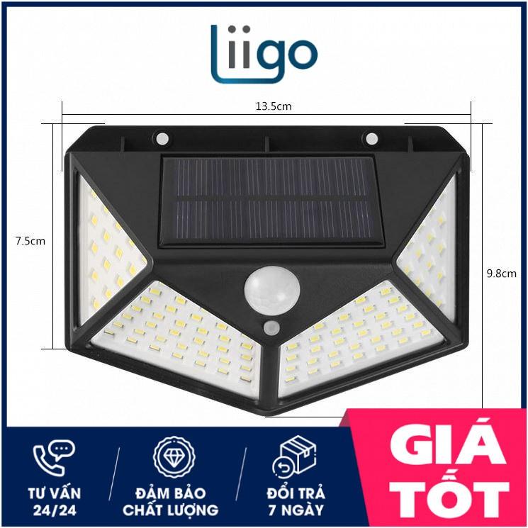 Đèn led cảm ứng năng lượng mặt trời cảm biến nhiệt 100Led