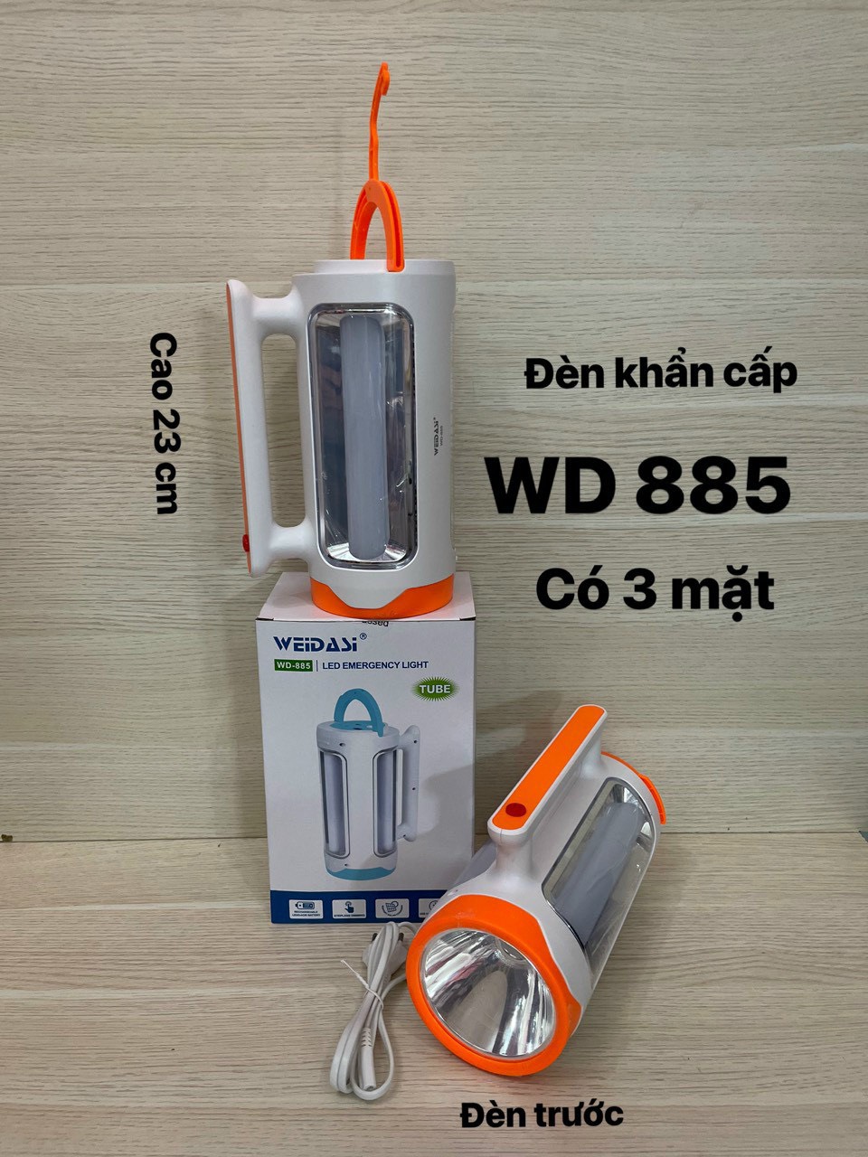 Đèn sạc, đèn tích điện đa năng 885