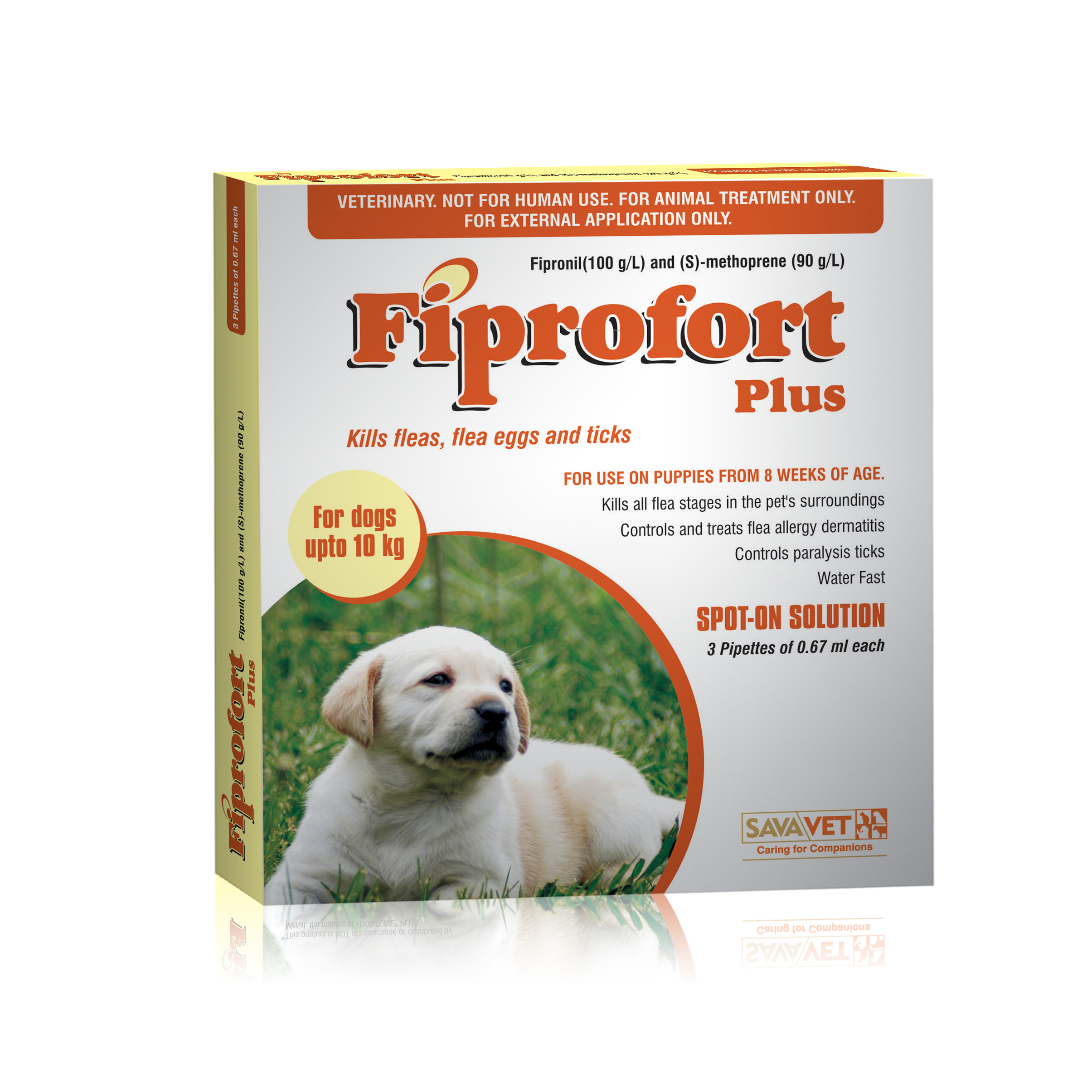Sản phẩm trị bọ chét, ve chó cho chó dưới 10kg Fiprofort Plus 0.67 ml (hộp 3 tuýp)
