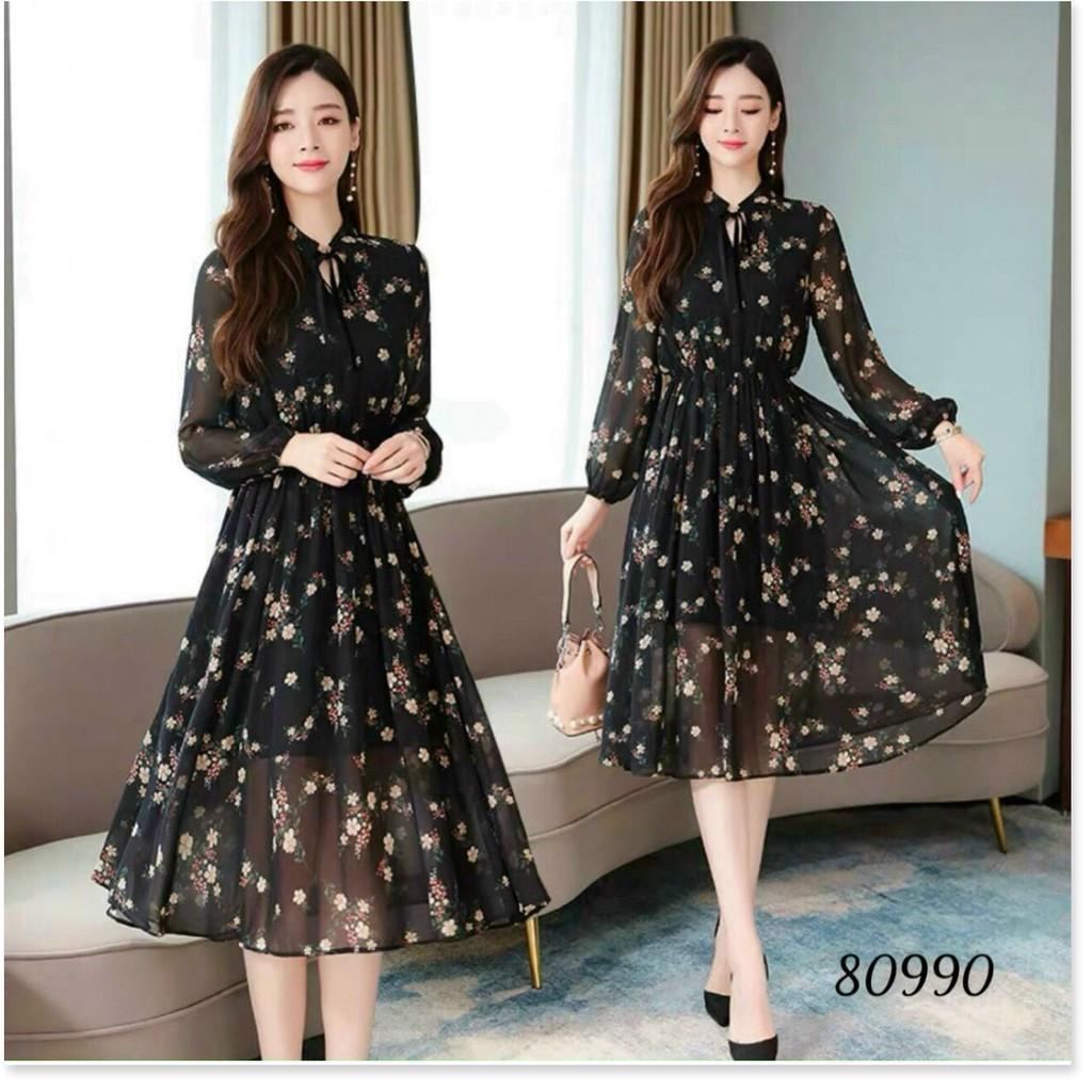 ĐẦM LỤA HOA, HỌA TIẾT ĐƠN GIẢN NHƯNG KHÔNG KÉM PHẦN SANG TRỌNG