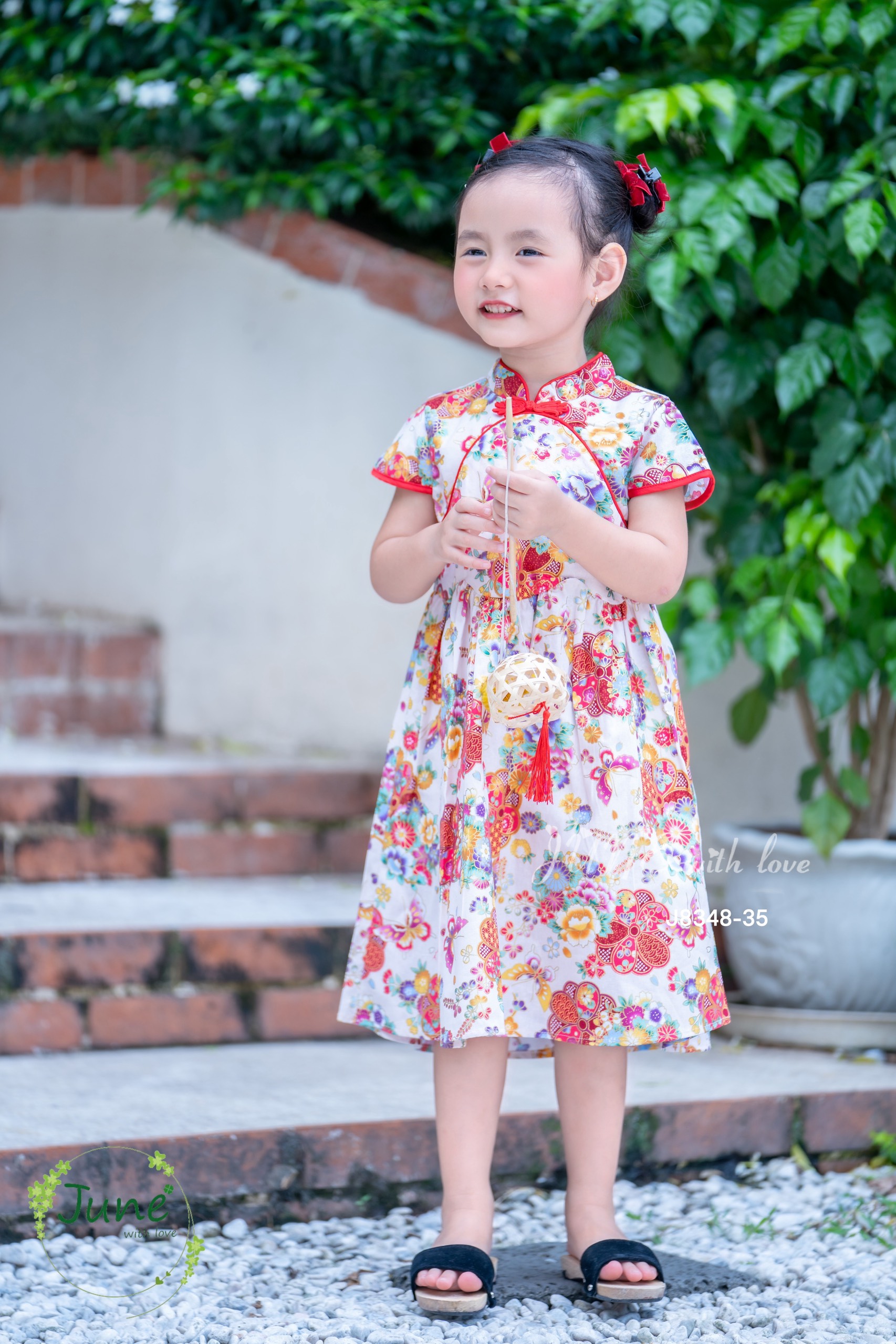 đầm công chúa sườn xám cho bé gái diện lễ tết trung thu size 12-40kg hàng thiết kế cao cấp