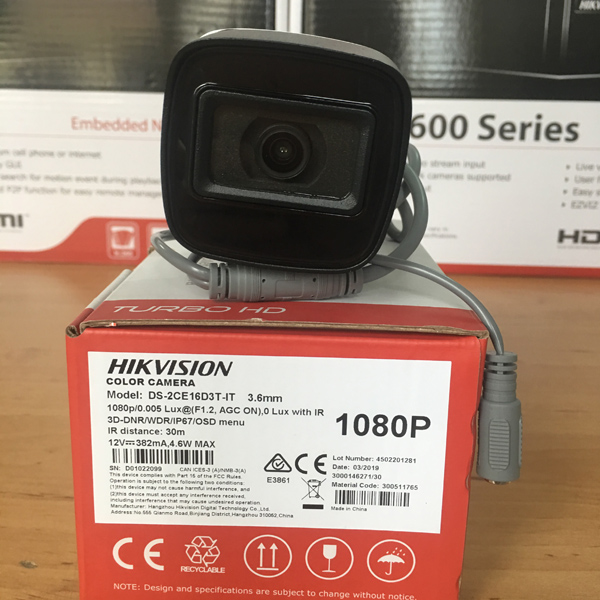 CAMERA HIKVISION DS-2CE16D3T-IT 2.0MP - HÀNG CHÍNH HÃNG