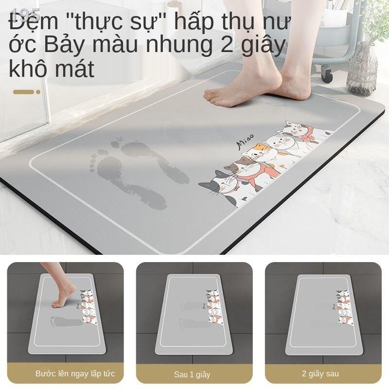 Phòng tắm không trơn trượt tấm thấm hút nhà vệ sinh diatom bùn sàn thảm cửa kitty trong dễ thương và đơn giản