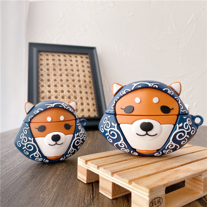 Bao Case Ốp Cho Airpods 1 / Airpods 2 / Airpods Pro - Chó Shiba Ninja