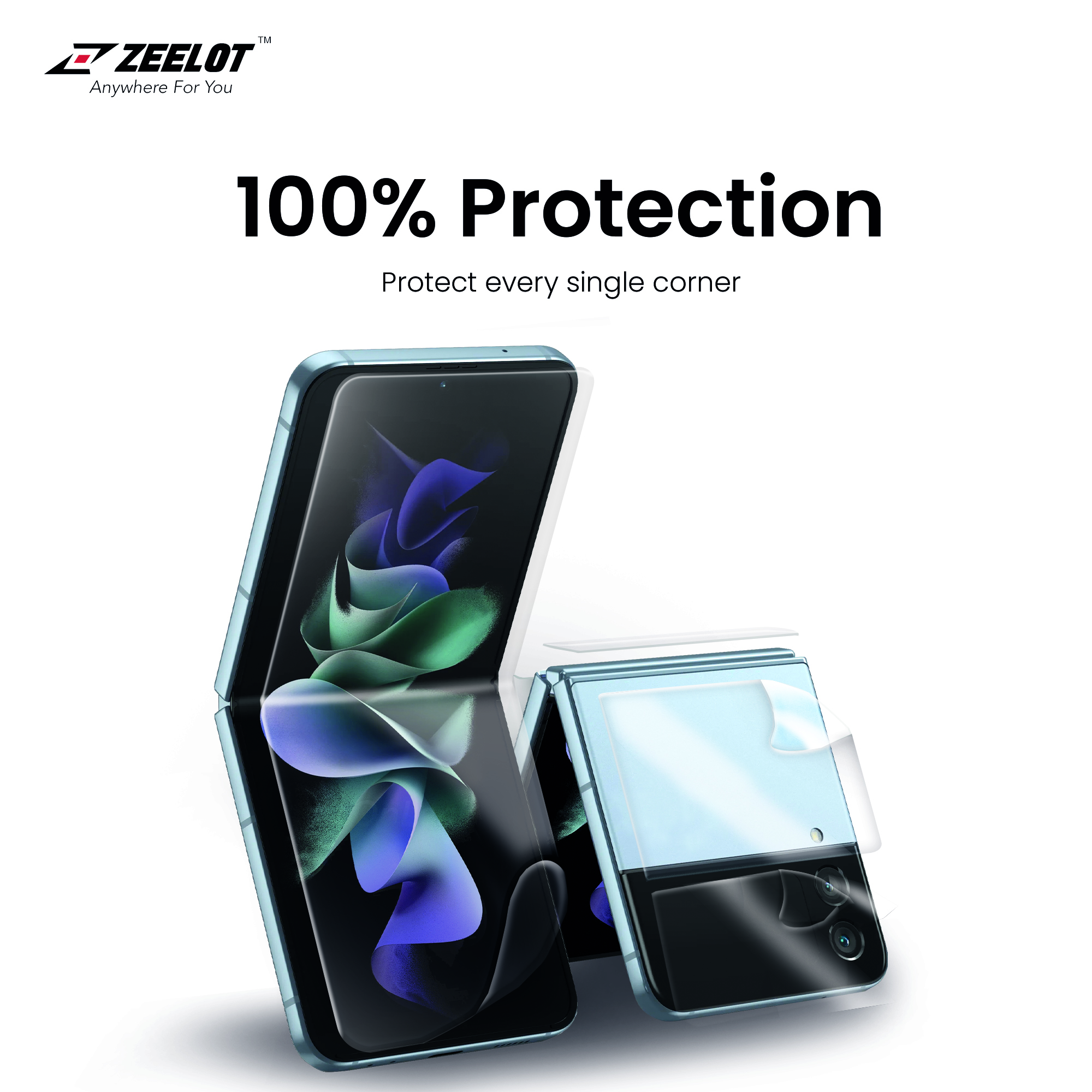Bộ dán Zeelot Ultra Clear 4 in 1 dành cho Samsung Galaxy Z FLIP 4 2022 - Hàng Chính Hãng