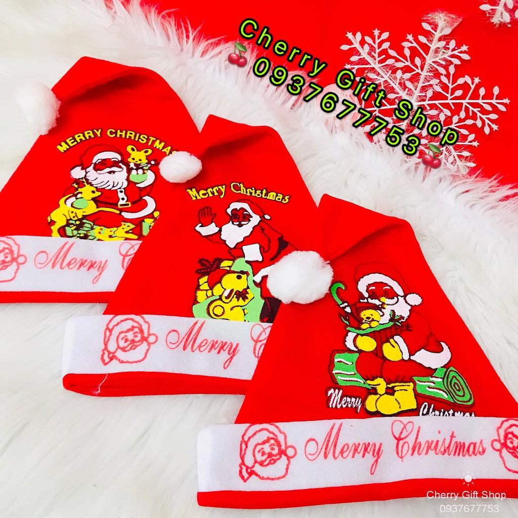 Nón Noel Giáng Sinh Cho Trẻ Nón Noel Vải Nhung - Ảnh Shop Chụp