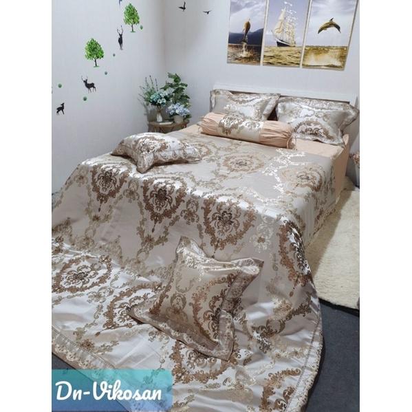 Bộ chăn ga gối gấm nhập 5 món hàng đẹp