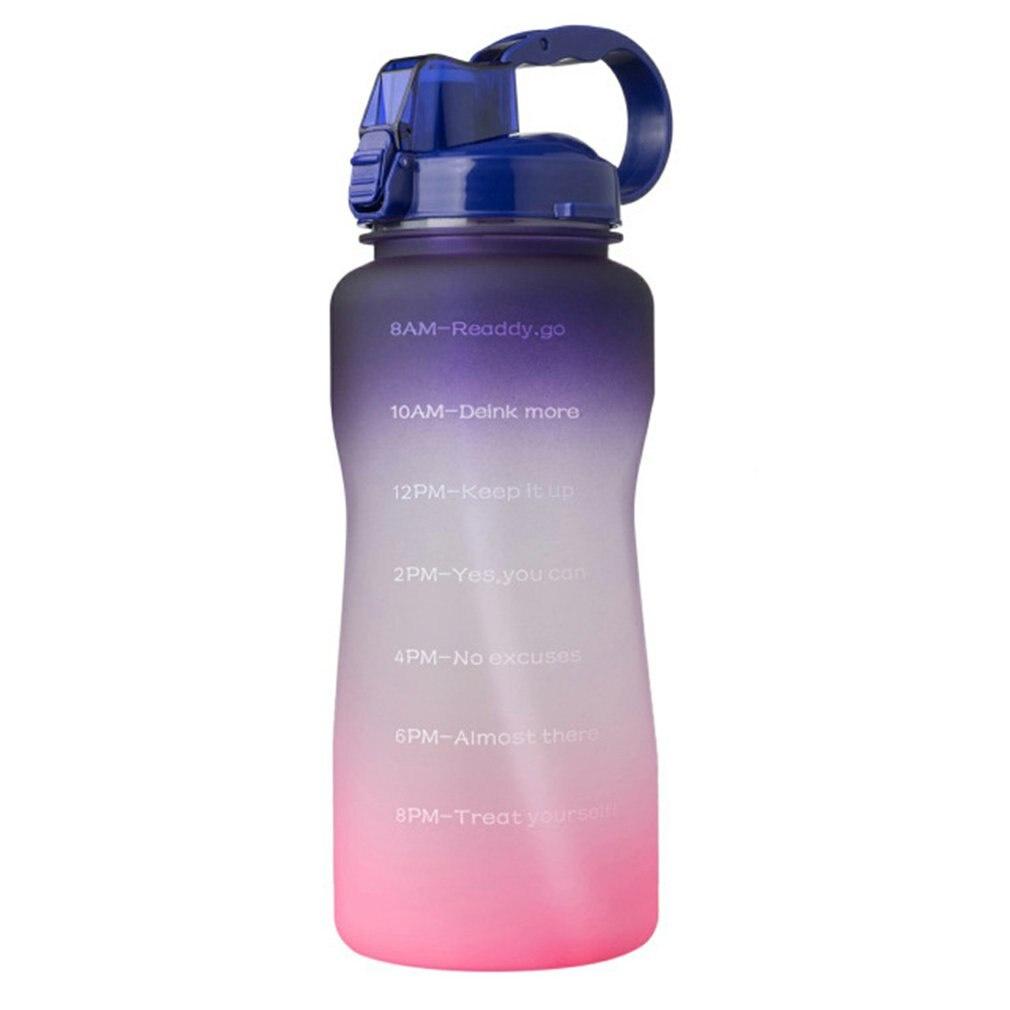 Large Motivational Water Bottle With Time Marker Straw Leakproof Water Jug For Fitness Gym And Outdoor Sports