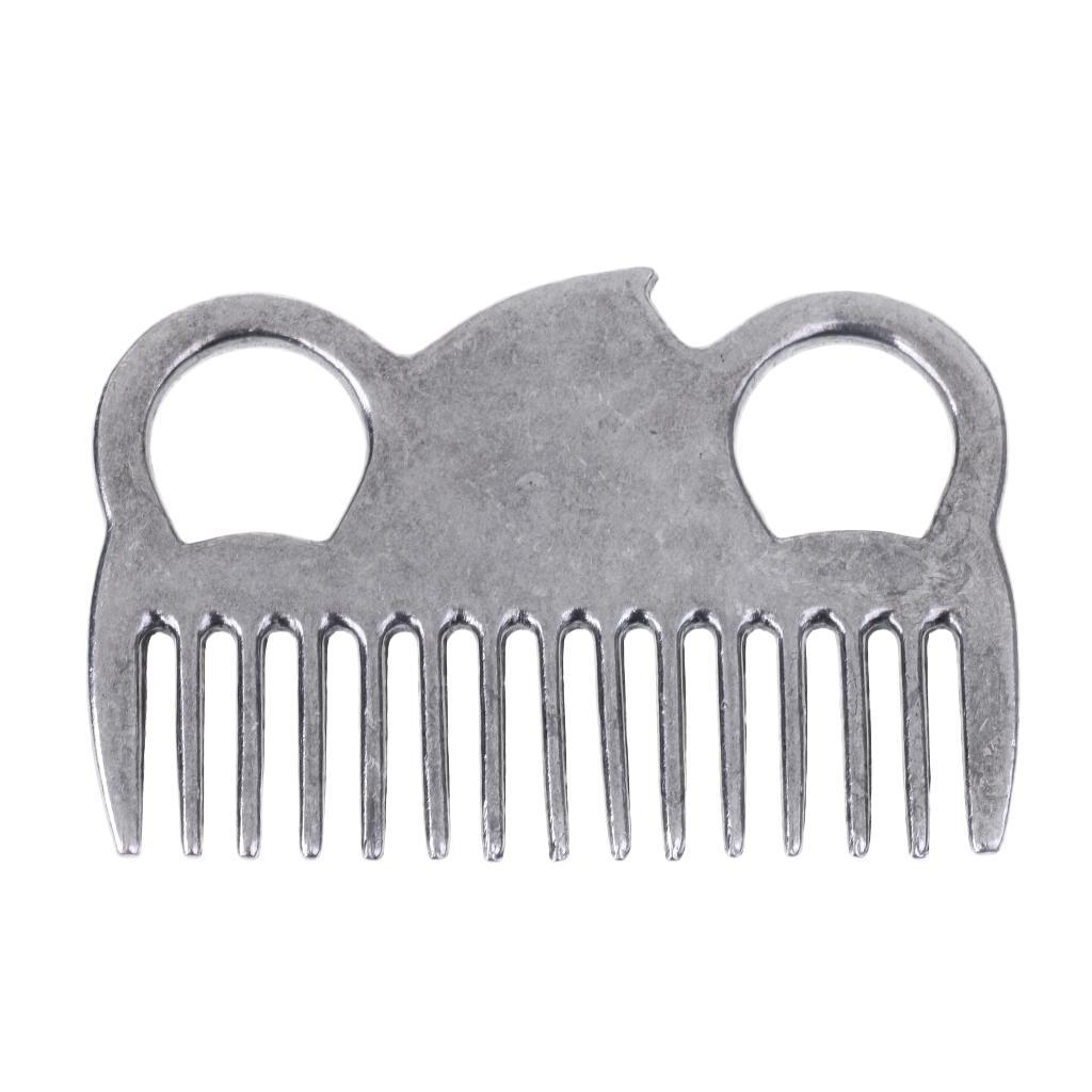 8xStainless Steel Polished Horse Pony Grooming Comb Tool Currycomb Accessory