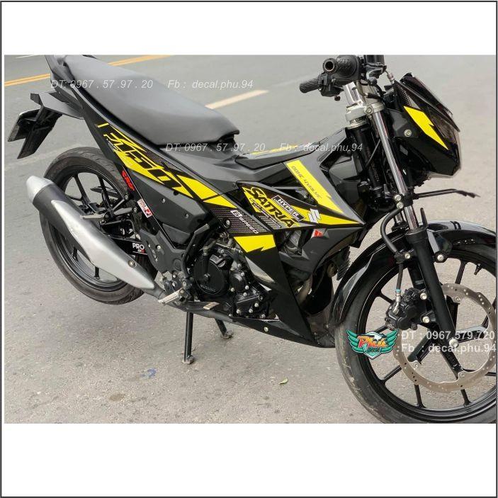 Tem Rời Satria vàng đen nhám