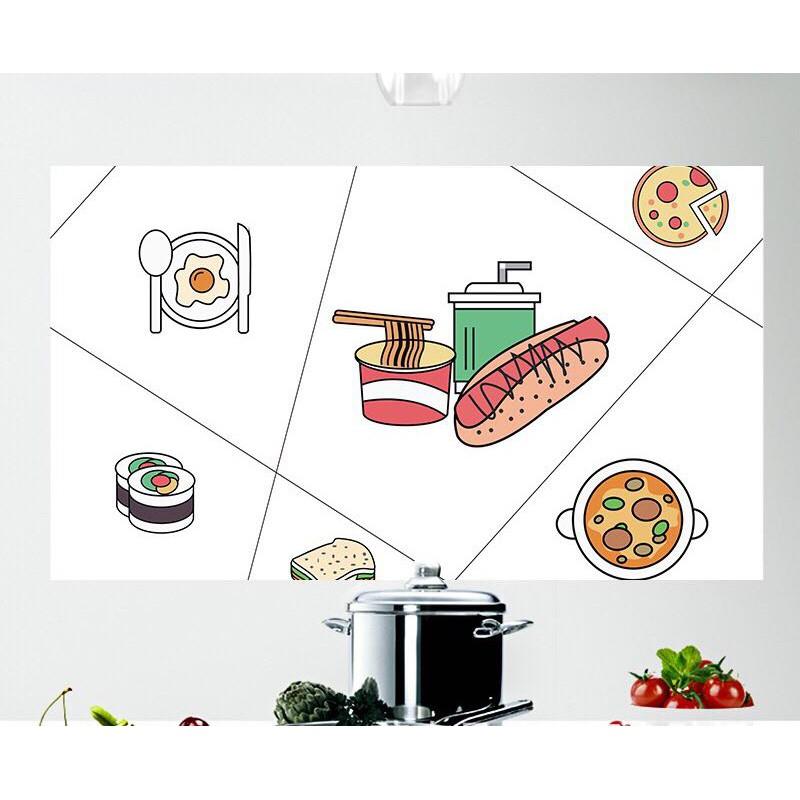 Decal dán bếp tráng nhôm chịu nhiệt - Thức Ăn Nhanh
