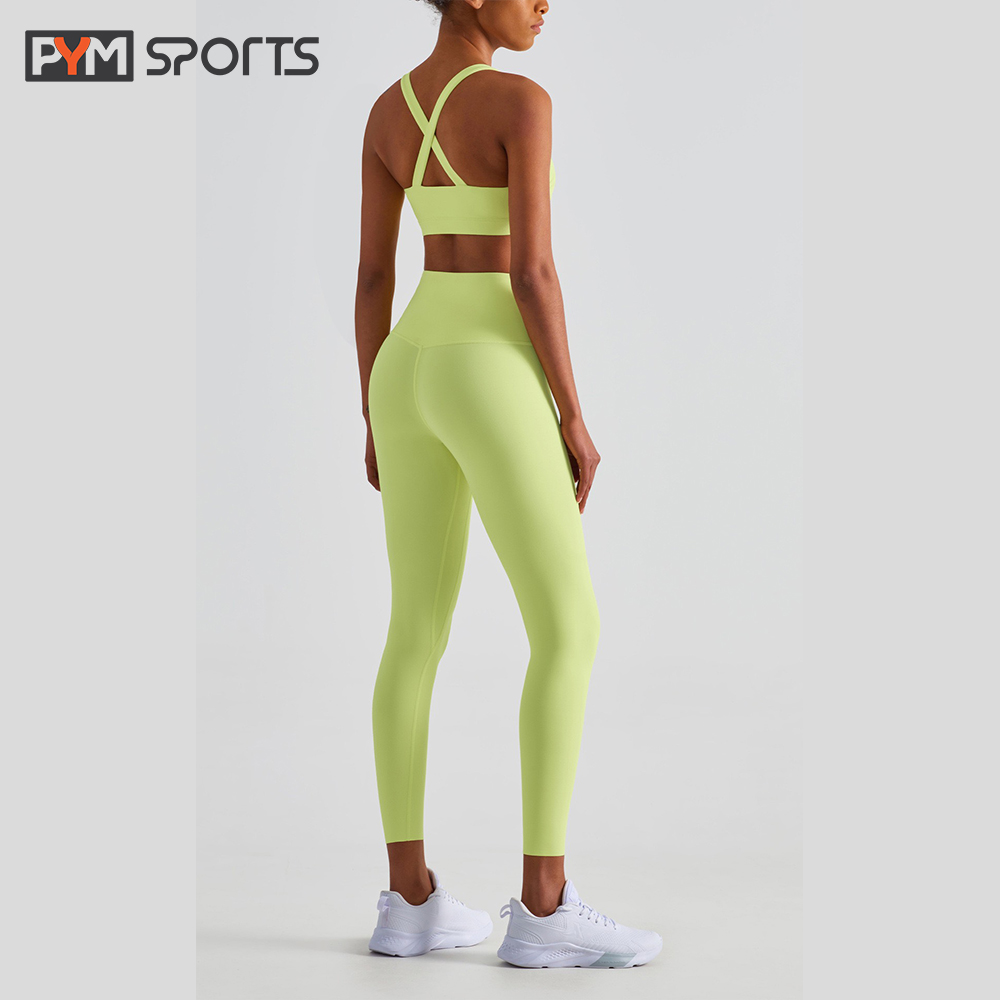 Quần dài legging trơn cạp cao tập Yoga - Gym PYMSPORT - PYML039 cao cấp, co giãn thoải mái