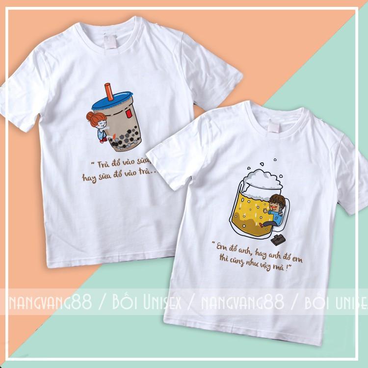 Áo Đôi Nam Nữ Unisex Trà Sữa Cute