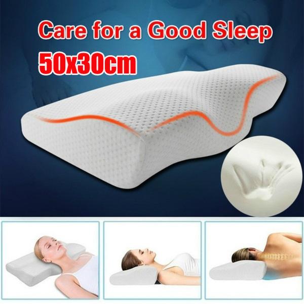 Chậm Xốp Định Hình Gối Cổ Tử Cung Đường Viền Gối Cho Đau Cổ Chống Ngáy Chống Mặt Đèn Ngủ Gối Có Thể Giặt Gối