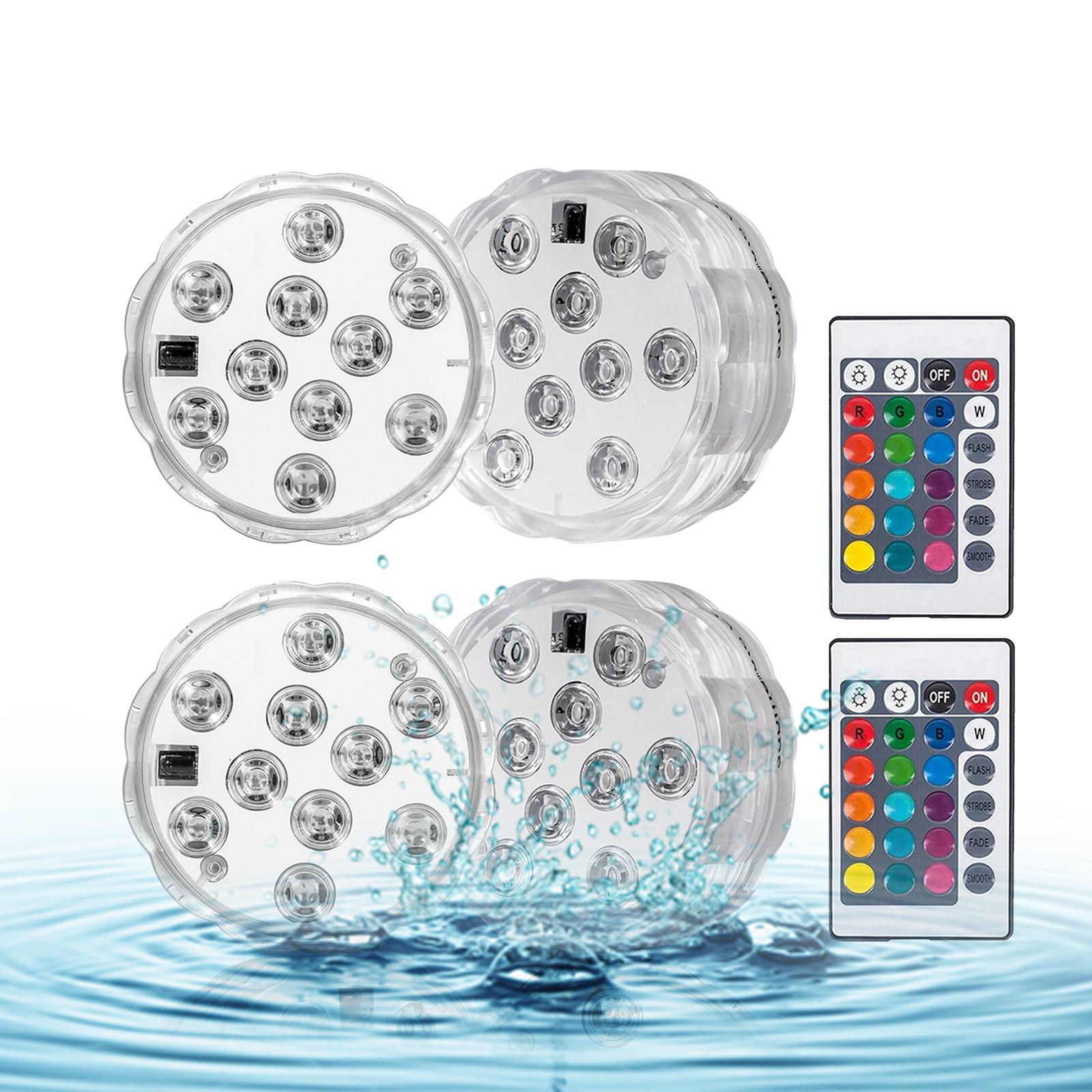 Set 4 Đèn Led Chìm Gắn Dưới Nước Có Điều Khiển Từ Xa Rgb 16 Màu