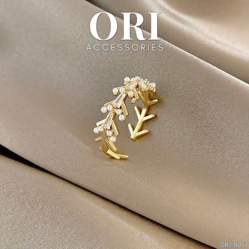 Nhẫn nữ Freesize pha lê đính ngọc Silas độc đáo thời trang ORI ACCESSORIES N057