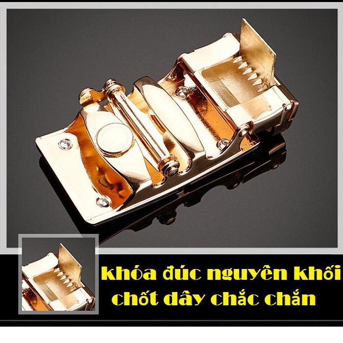 Thắt Lưng Da Nam Cao Cấp Khóa Cài. Dây Nịt Nam Da Bò 100% Mạ Vàng Nam Tính GC35
