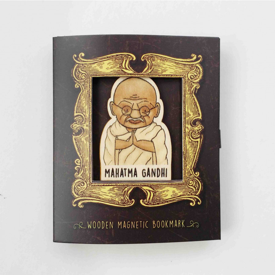 Bookmark gỗ nam châm Mahatma Gandhi BO032