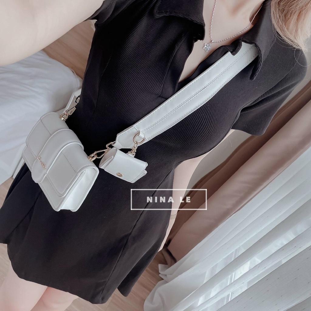 Váy đầm polo nữ chất liệu thun gân màu đen sang chảnh phong cách basic đơn giản thời trang nữ XM Minh Phúc