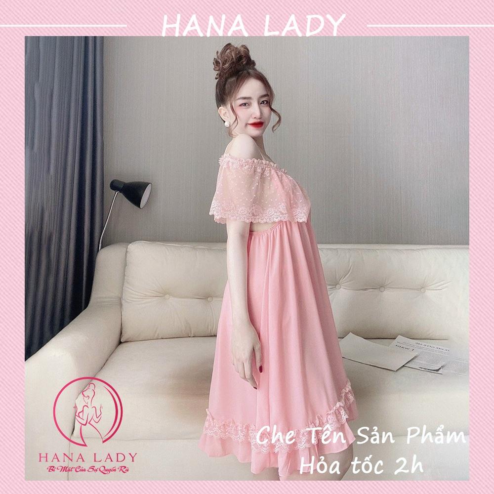 Váy ngủ nữ quyến rũ - Đầm ngủ sexy voan lụa cao cấp trễ vai gợi cảm VN482