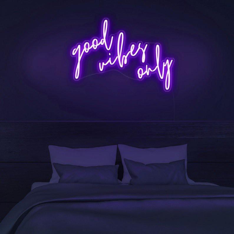 Đèn LED neon sign hình GOOD VIBES ONLY | Saigonneonart | Sử dụng điện 12V | Chuyên dùng trang trí tường, trang trí phòng ngủ, trang trí nhà , trang trí quán coffee, trang trí cửa hàng