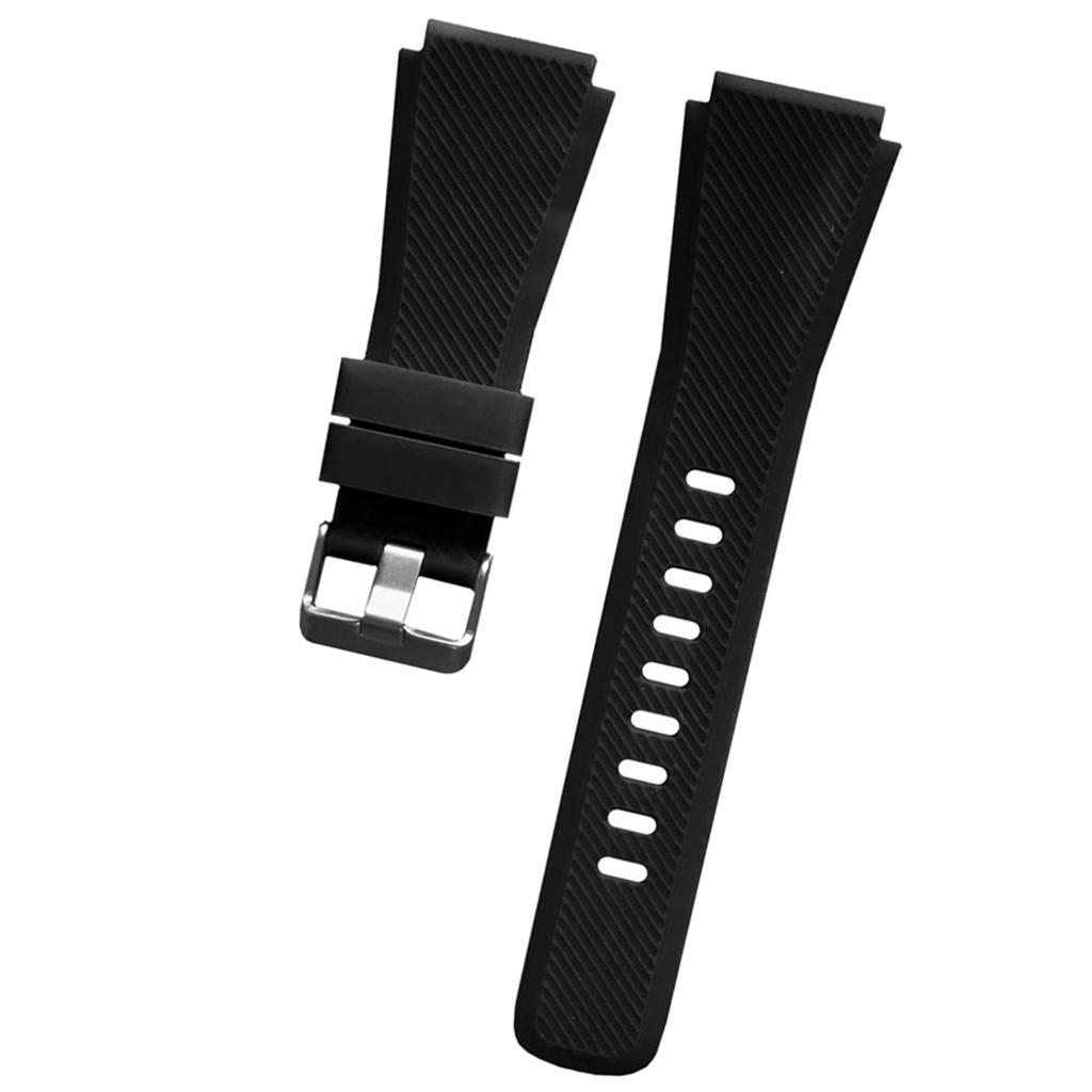 2xReplacement Silicone Band Strap For S3 22mm Band black