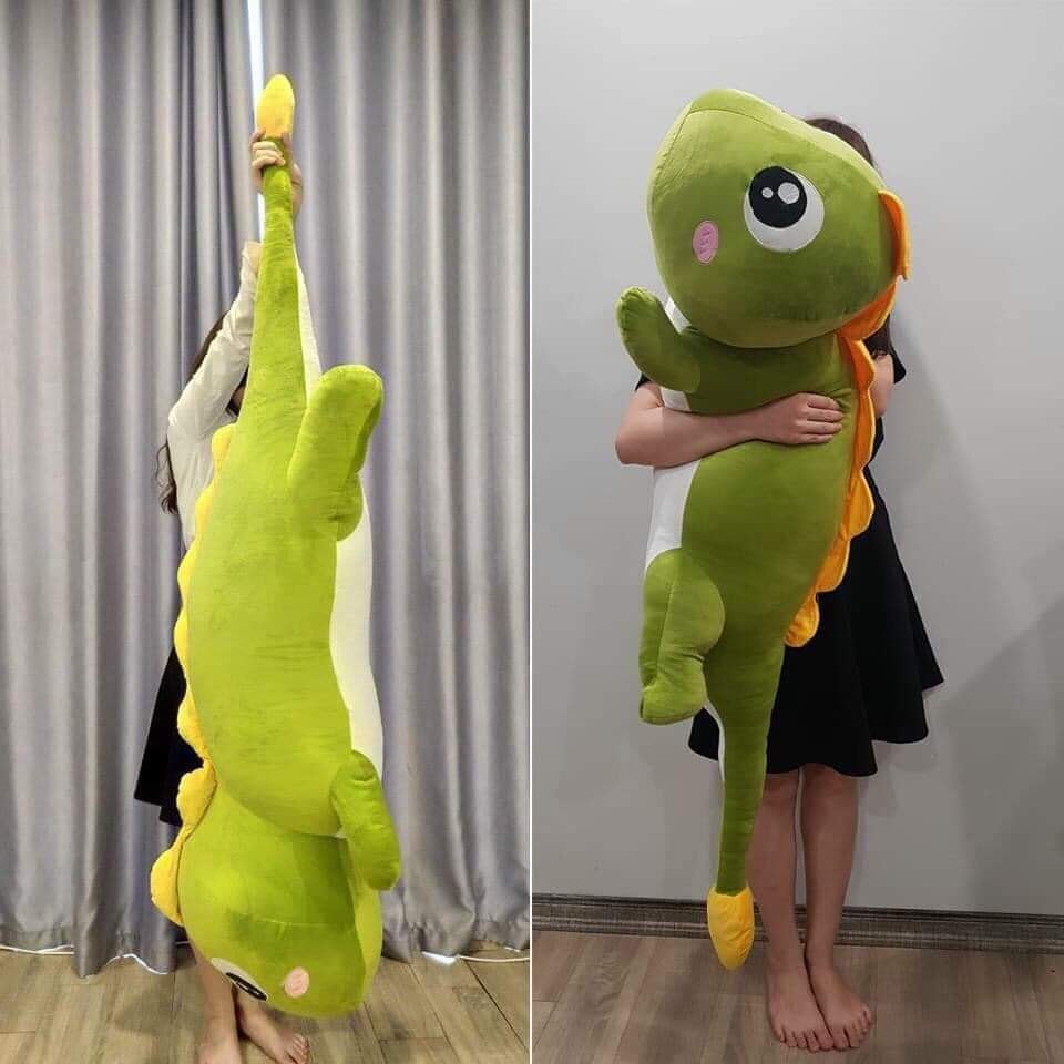 Gấu Bông Khủng Long Mắt Lồi Đuôi Tim Dễ Thương Siêu Cưng Gối Ôm Khủng Long Đuôi Tim Siêu Mềm Mịn, Êm Ái