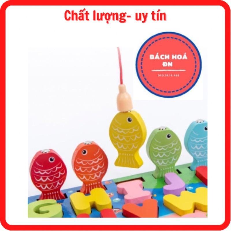 Montessori Cao Cấp Bảng Gỗ Ghép Hình + Câu Cá Cho Bé 7 In 1  - Hàng Chất Lượng