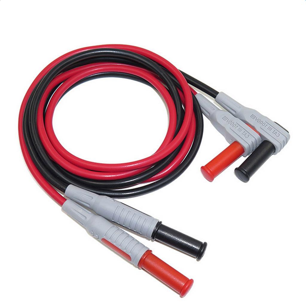 P1032 Silicone Wire Multimeter Test Cable Injection Molded 4mm Banana Plug Test Line Straight to Curved Test Cable