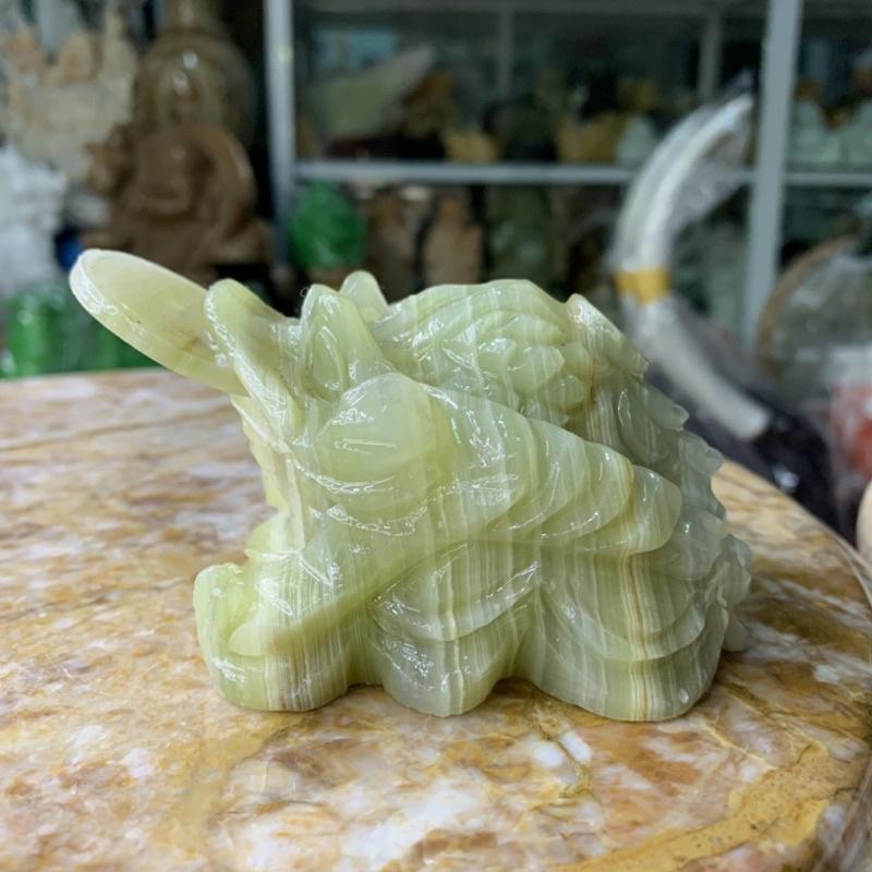 Cụ Thiềm Thừ, Cóc 3 Chân, Cóc Ngậm Tiền Đá Ngọc Onix - ngang 10cn