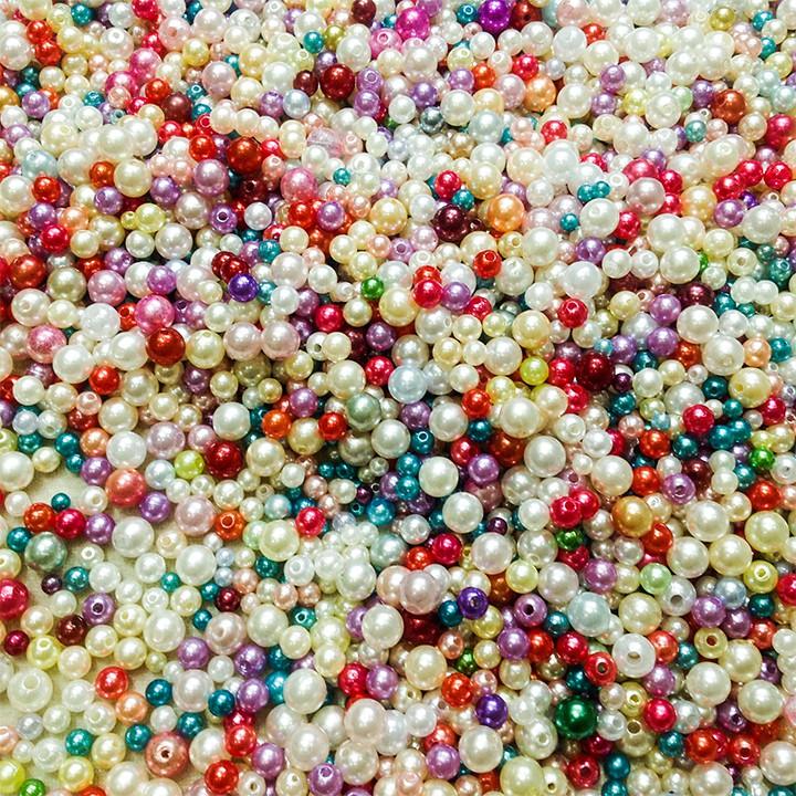 150 hạt trai nhựa nhiều màu đủ size 4,5,6,8li