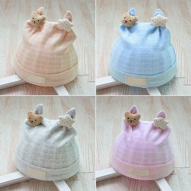 Mũ vải cotton kẻ ngang nhiều mẫu cho bé sơ sinh chất dày mịn (Cam kết y hình)