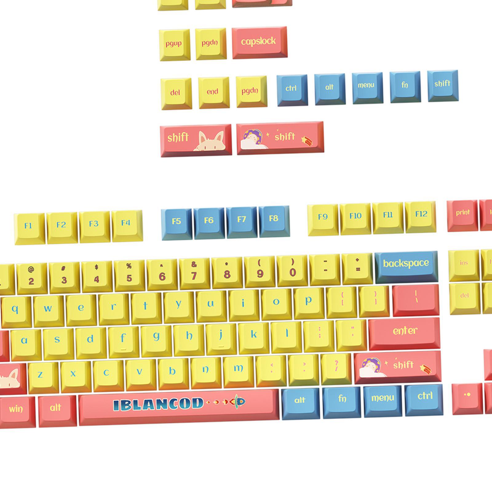 127 Keys Keycaps PBT for cross Mechanical Shafts Easy to Install Durable