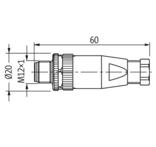 M12 male 0° A-cod. screw terminal 8-pol., max. 0.5mm², 6 - 8mm